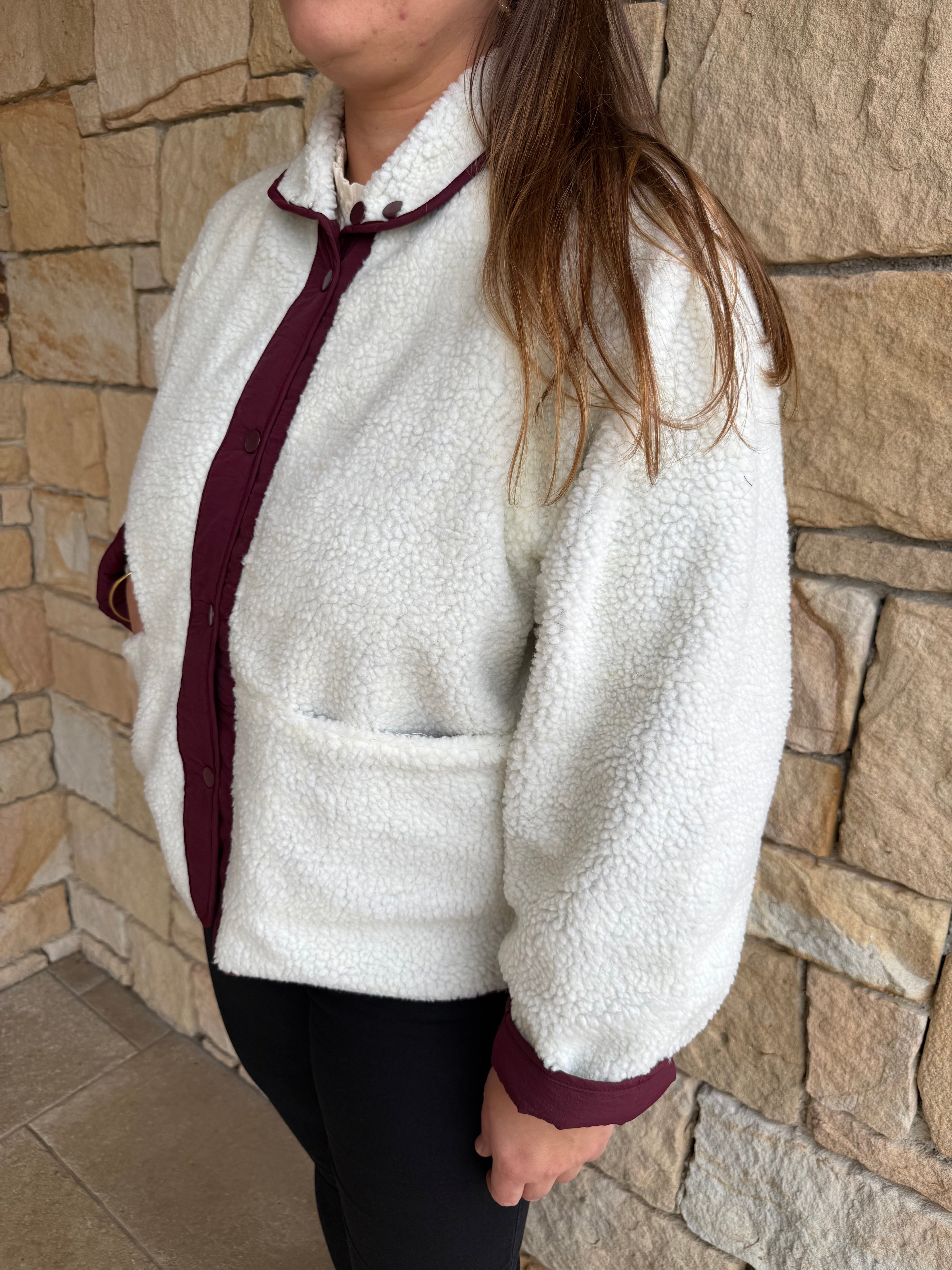 Polaire HÉLÈNE bordeaux