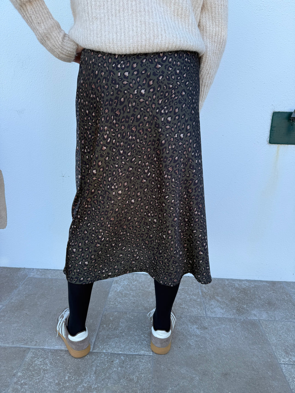 Jupe LAURENT léopard kaki