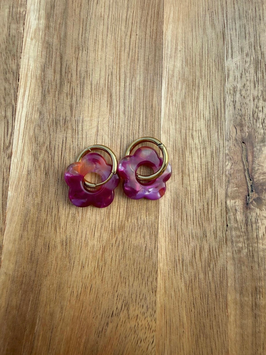 Boucles d’oreilles EMILIE violettes & oranges
