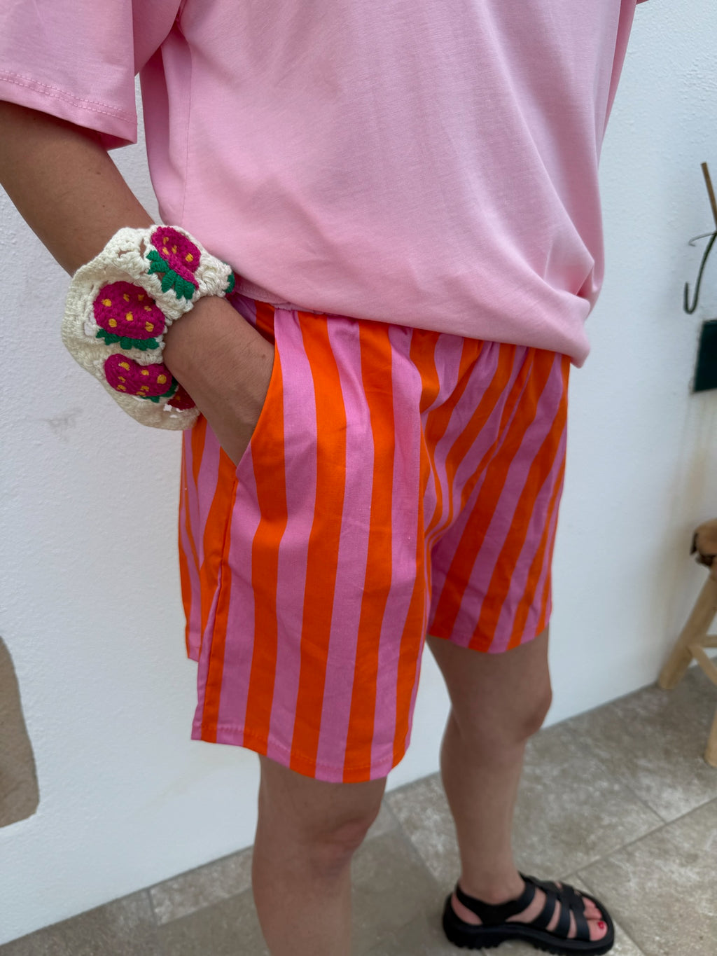 Short LÉNA rose/orange