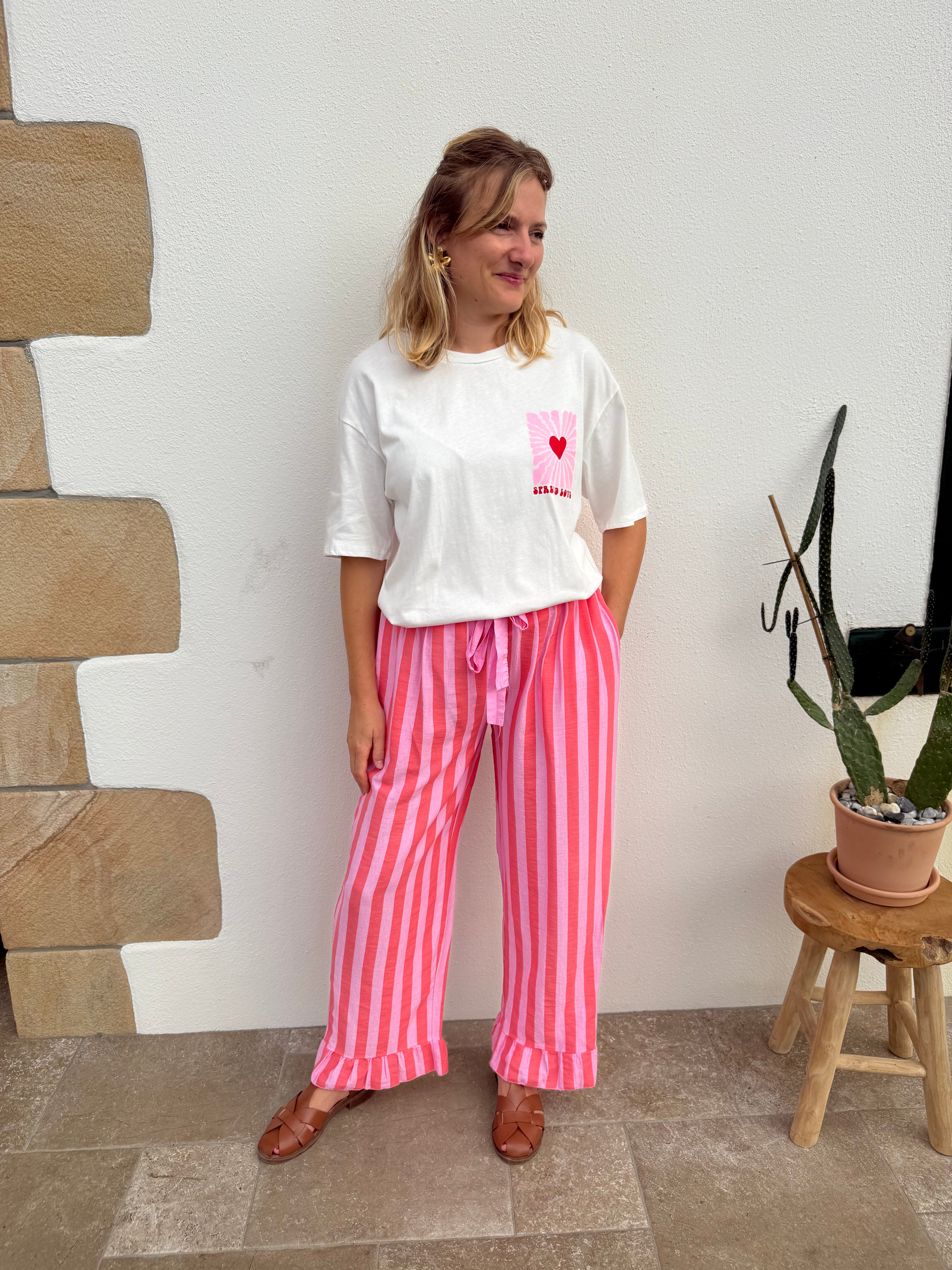 Pantalon UNAI rose/corail