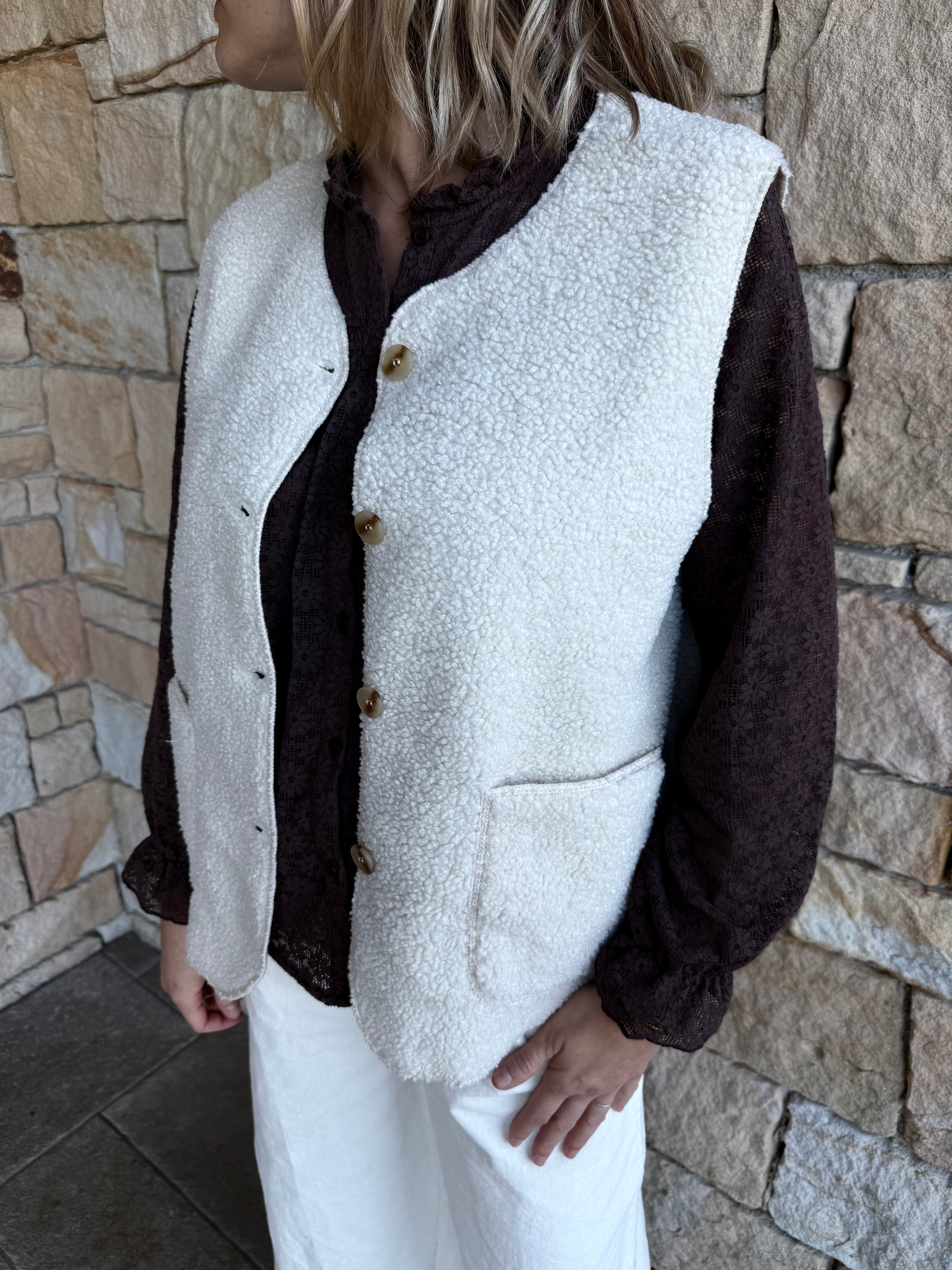 Gilet sans manches BEN écru