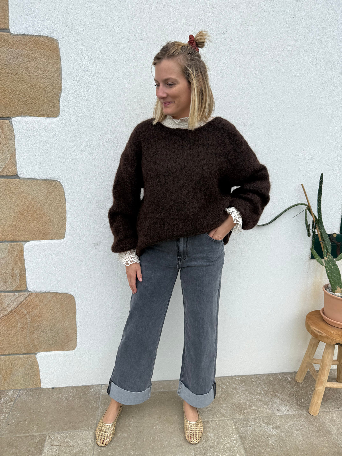 Pull YVETTE marron