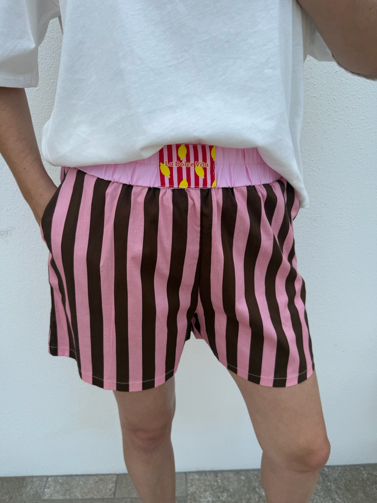 Short LÉNA rose/marron