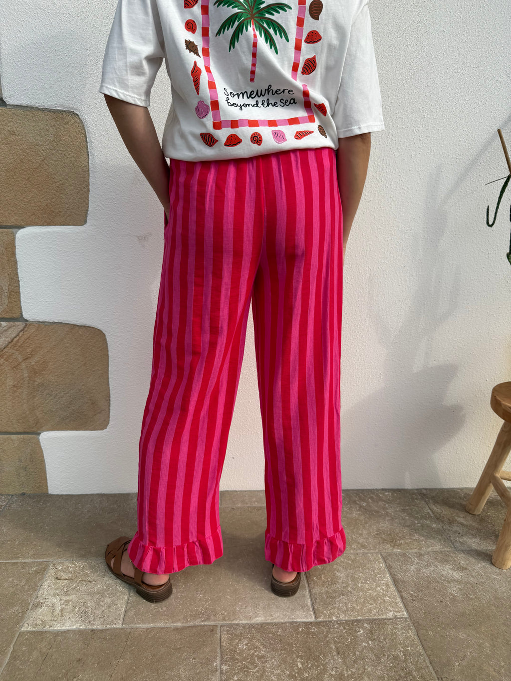 Pantalon UNAI rose/rouge