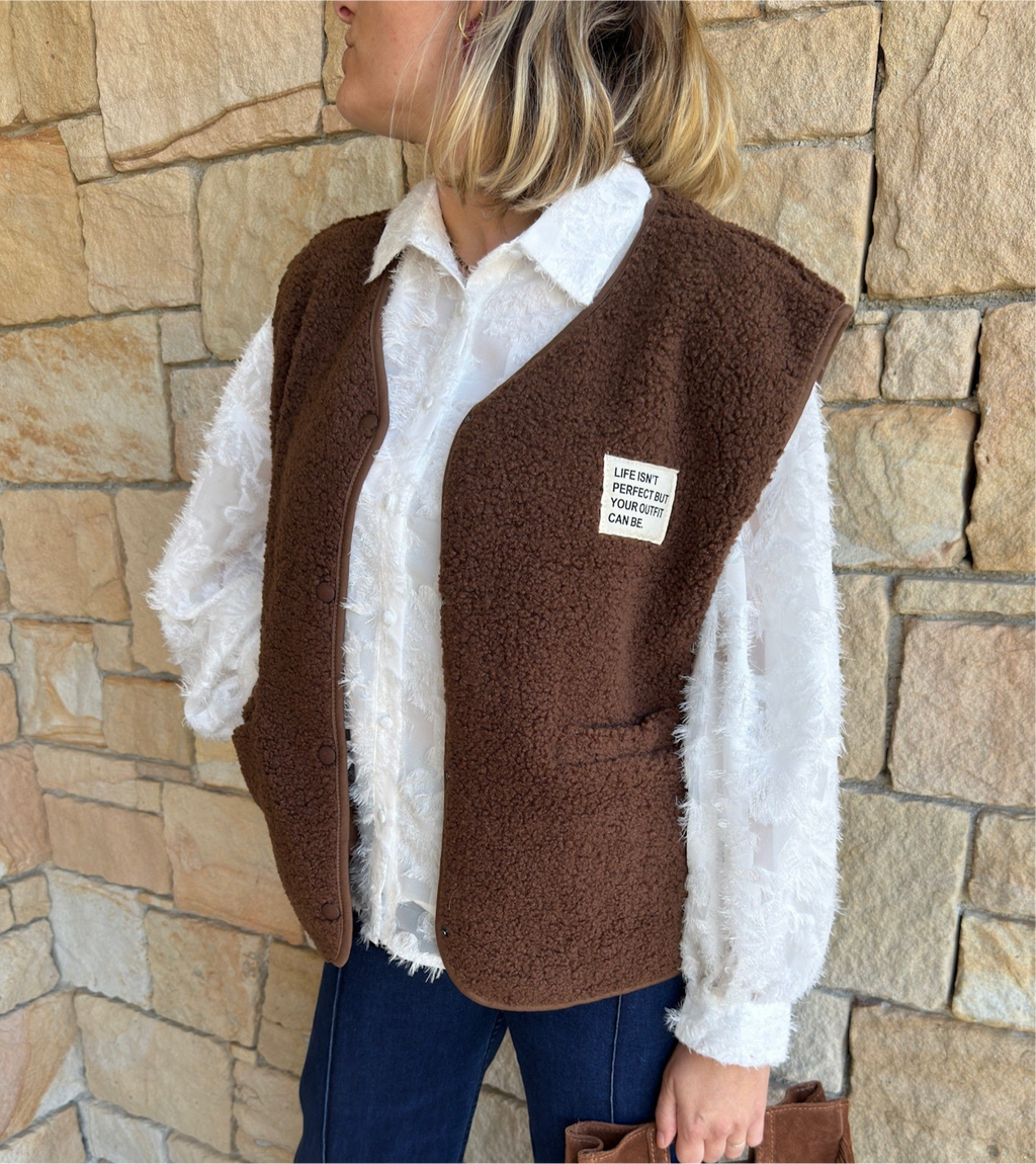 Gilet sans manches MARC - Marron chocolat