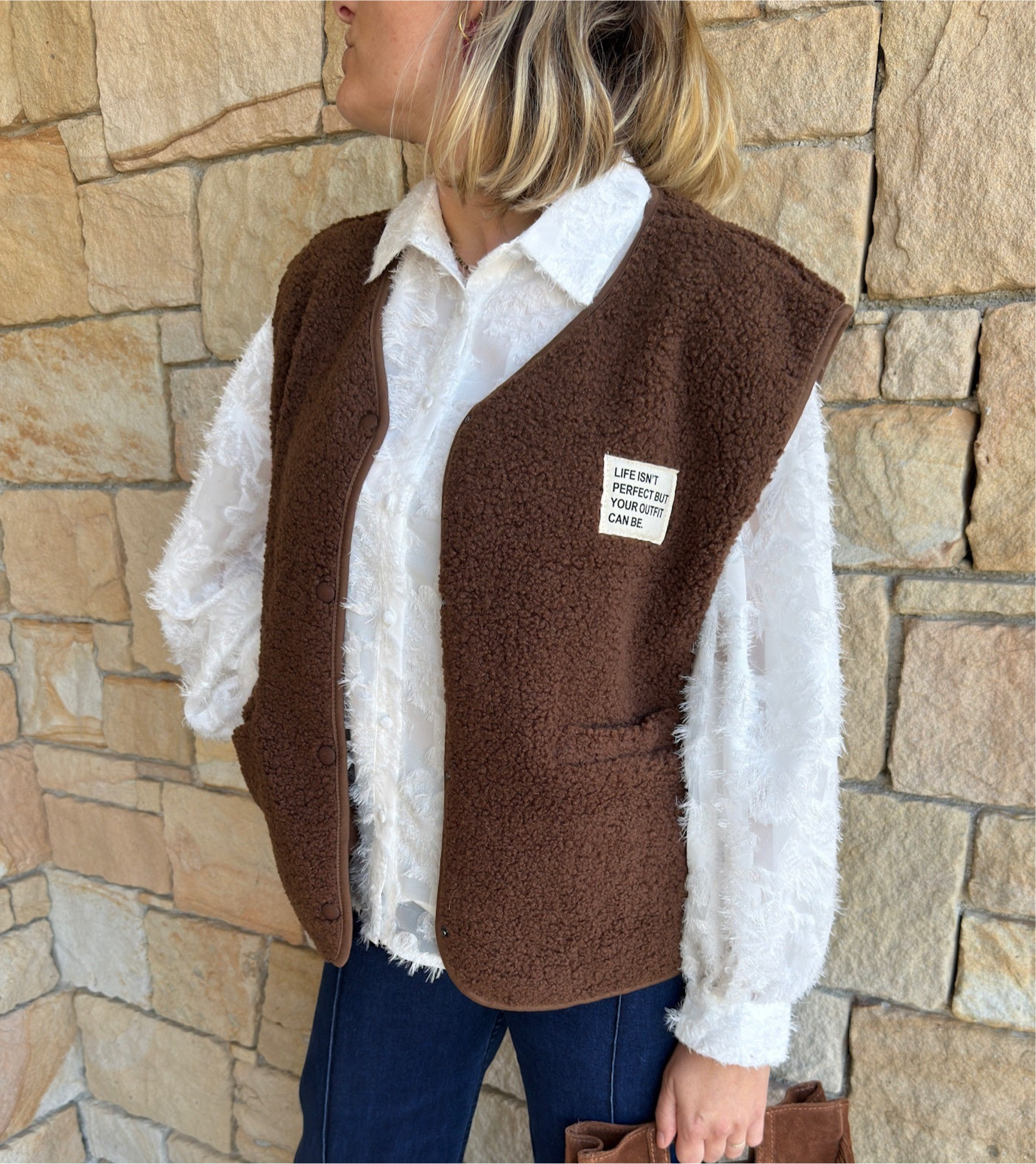 Gilet sans manches MARC - Marron chocolat