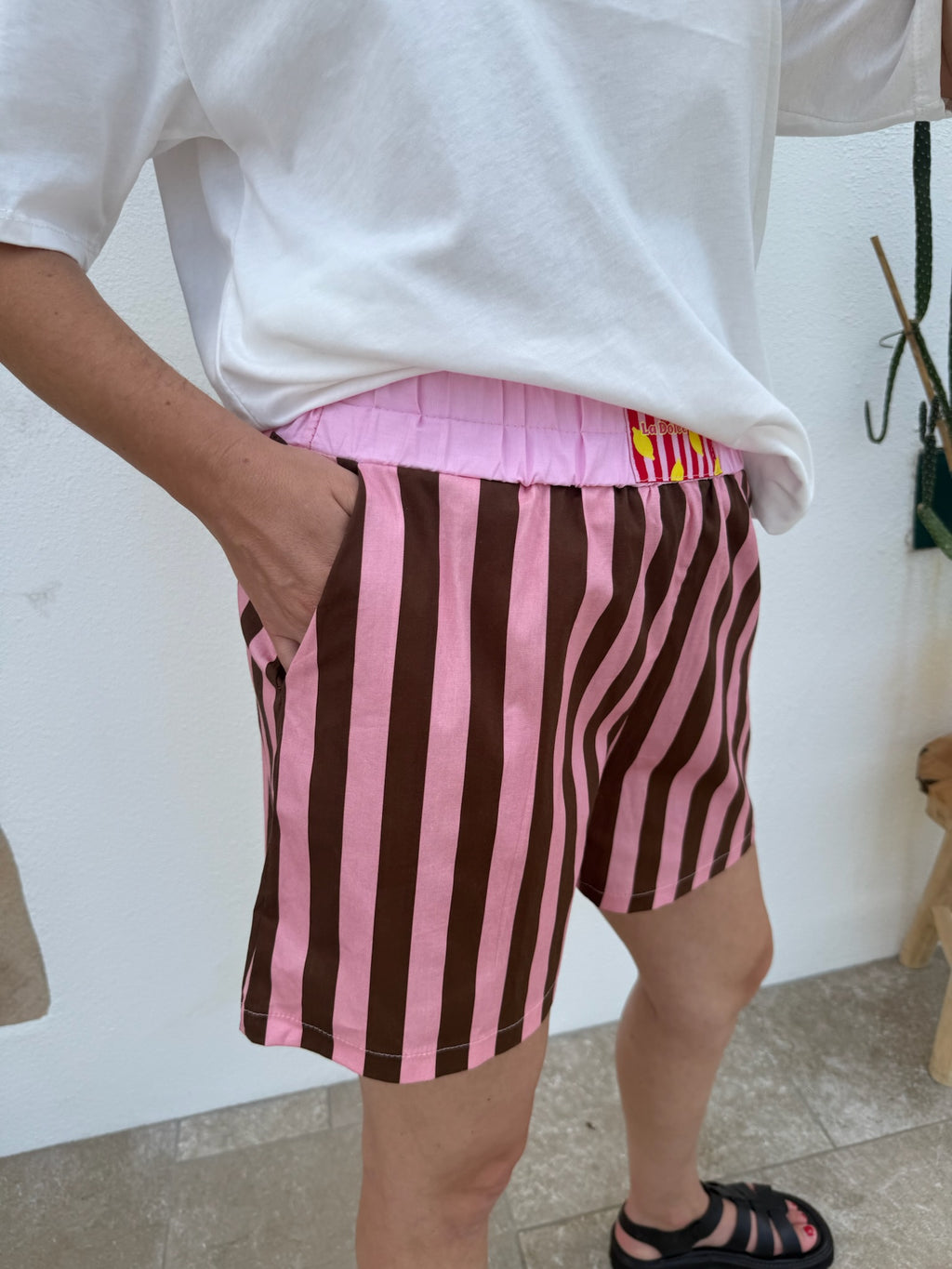Short LÉNA rose/marron