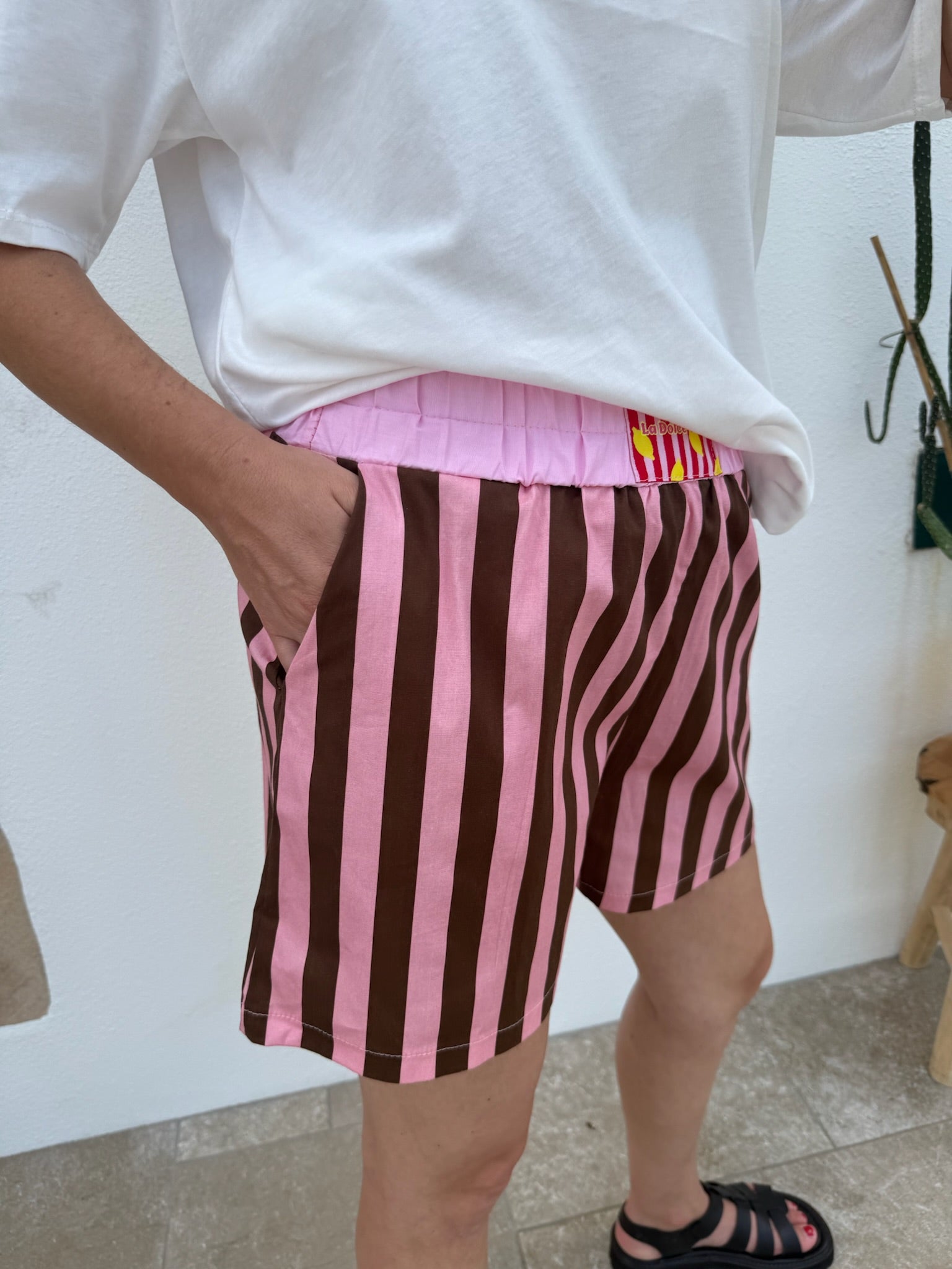 Short LÉNA rose/marron