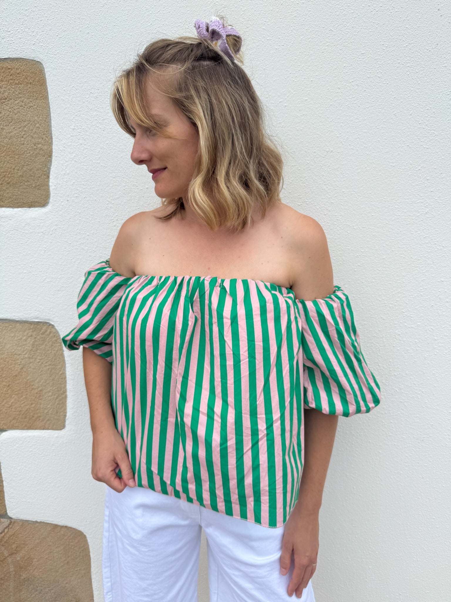 Top ALMA rayé vert
