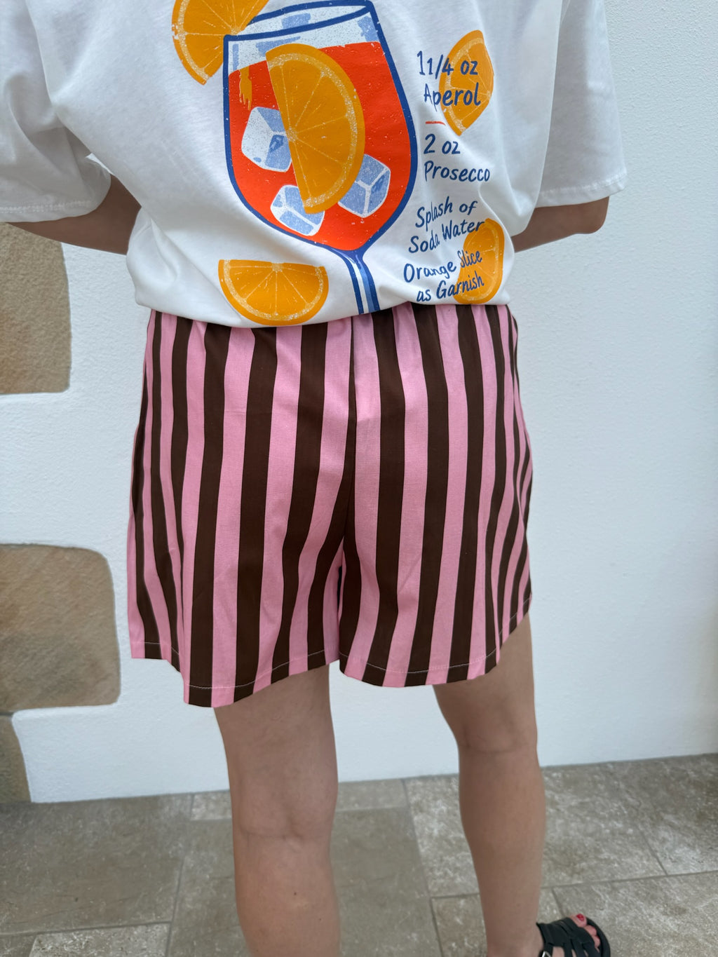Short LÉNA rose/marron