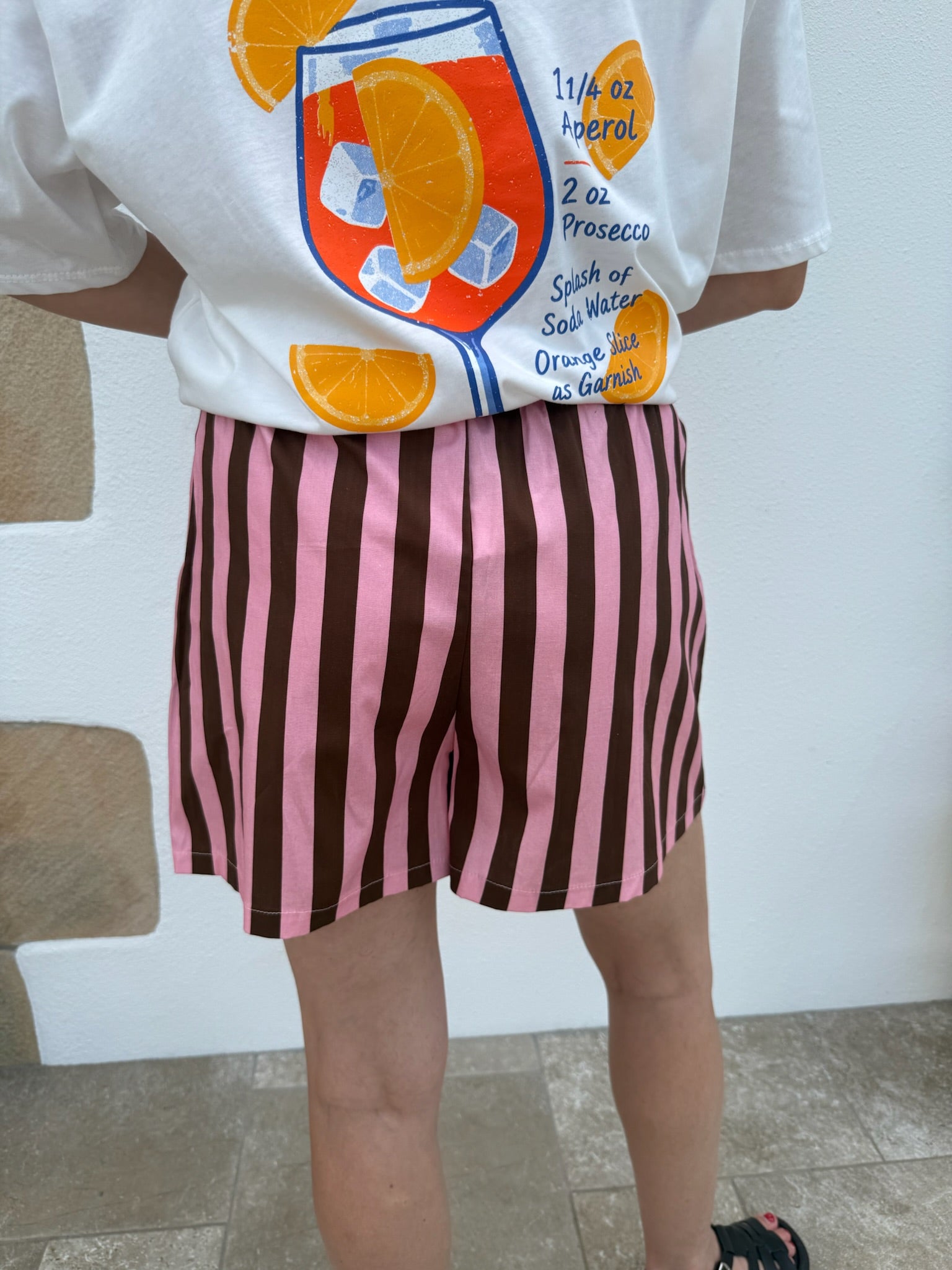 Short LÉNA rose/marron