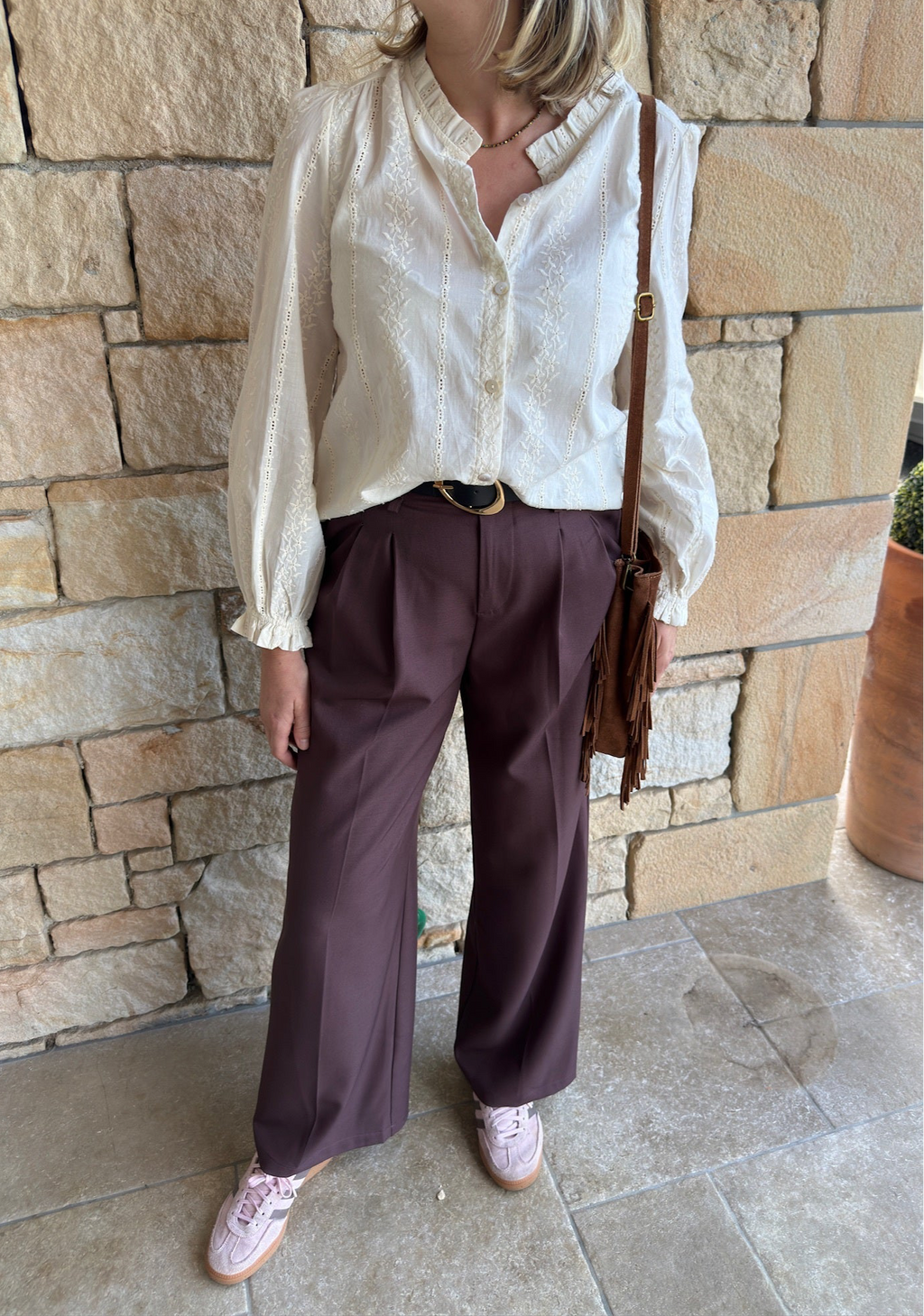 Pantalon tailleur OLIVIA - Café