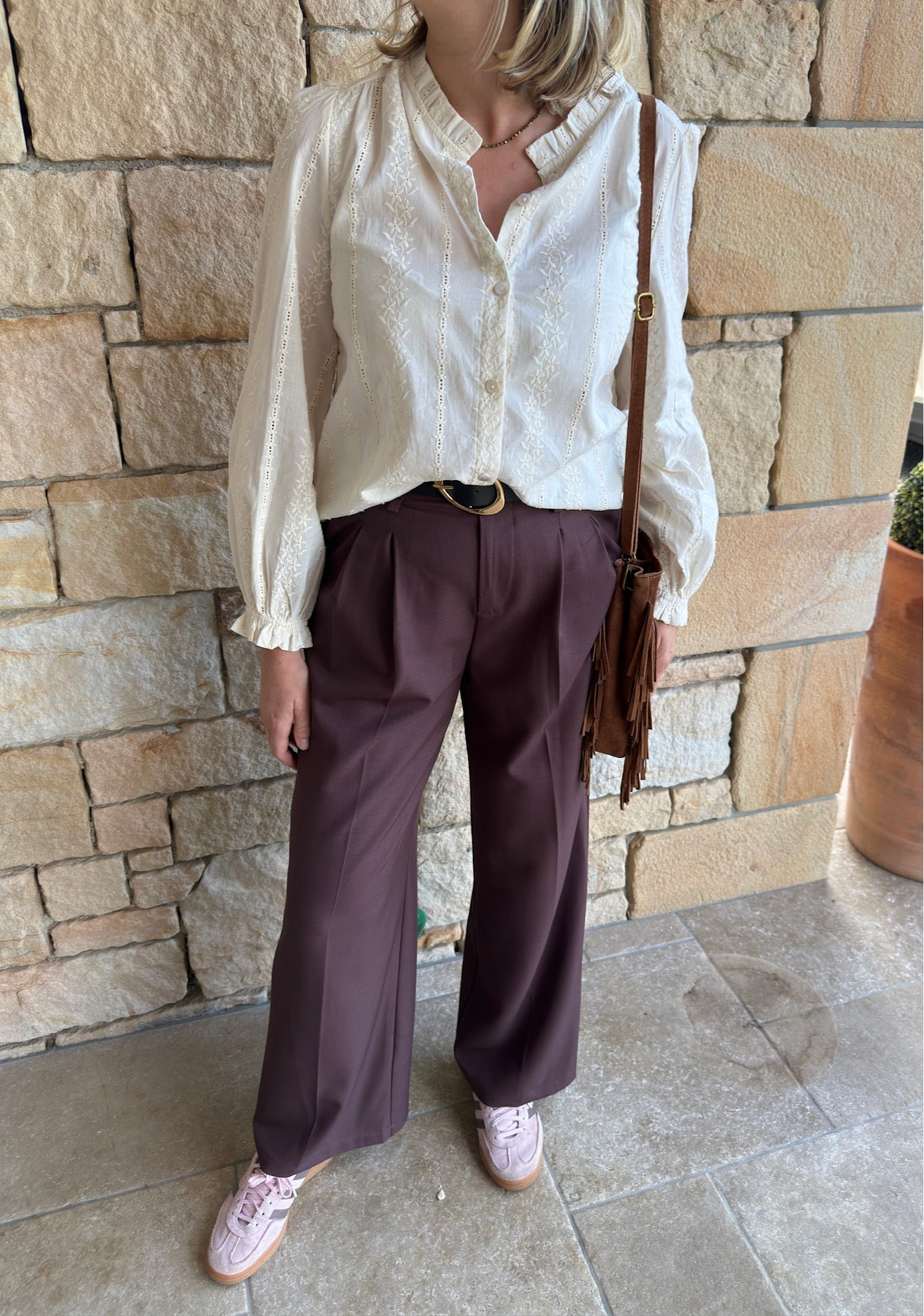Pantalon tailleur OLIVIA - Café