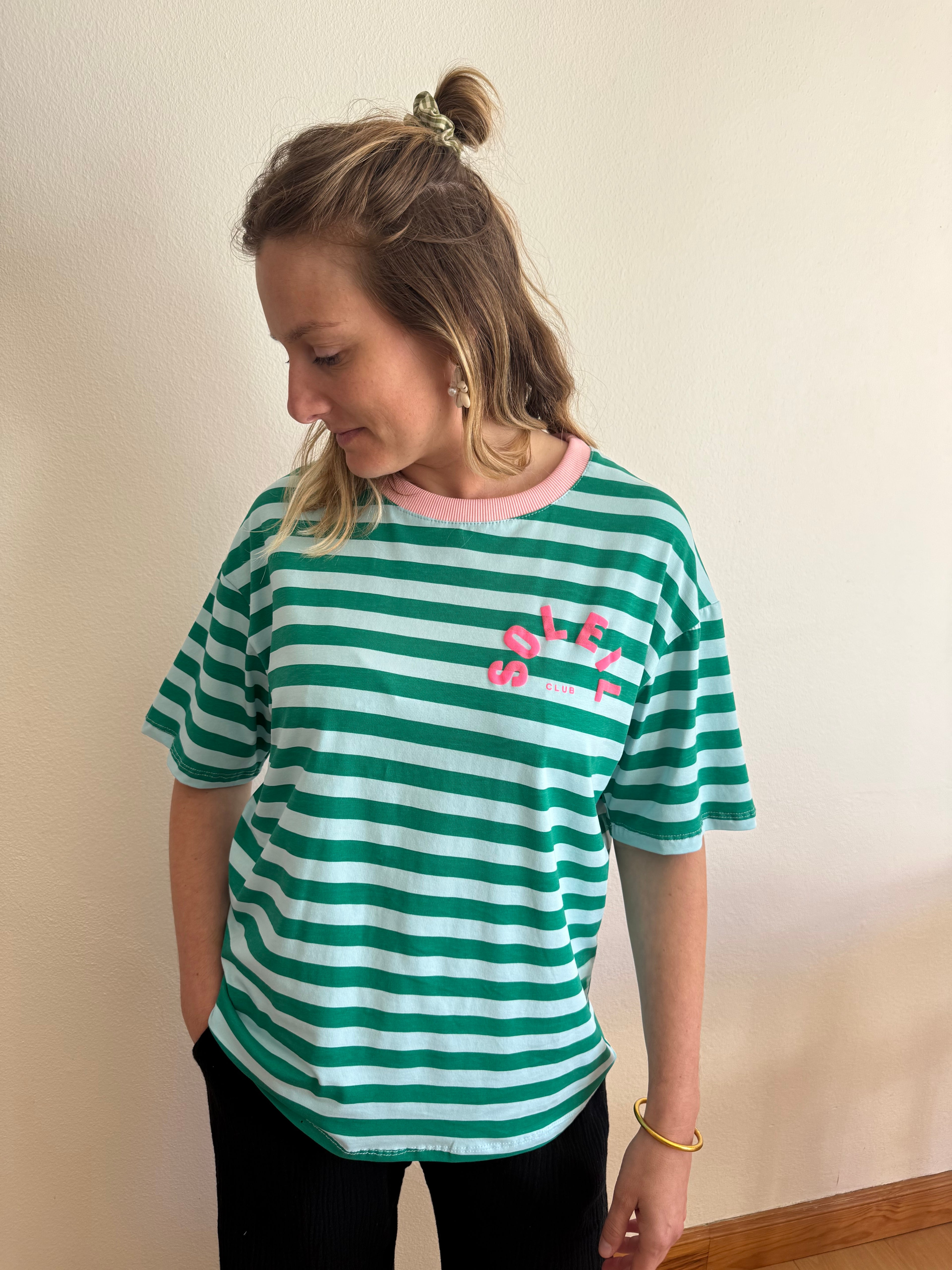 T-shirt LOU vert/bleu
