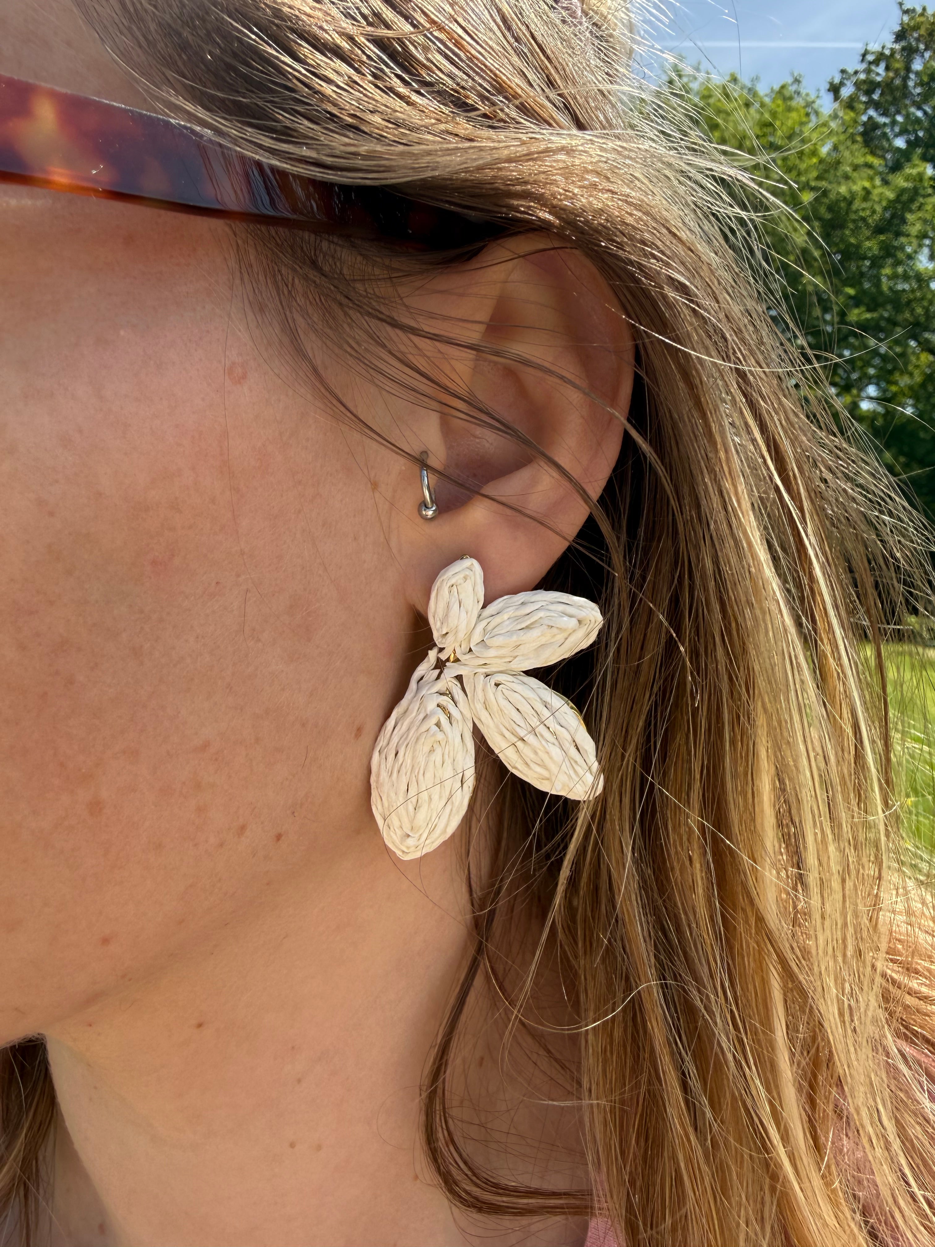 Boucles d’oreilles MATHILDE écrues