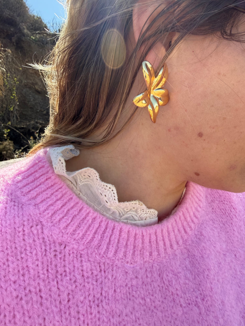 Pull sans manches CAROLINE rose