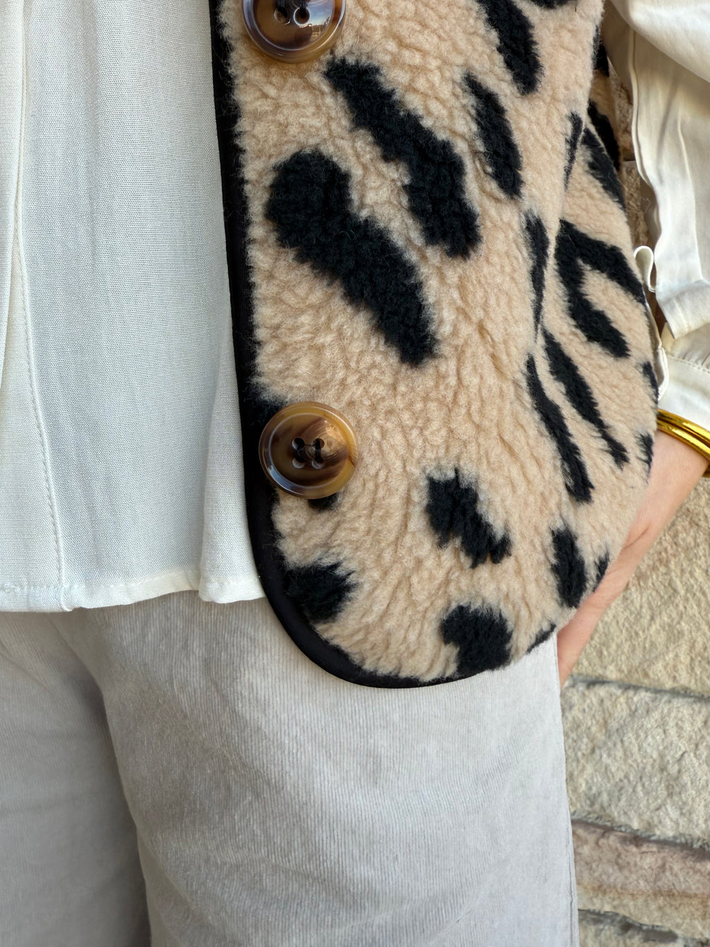 Gilet sans manches CHANTAL beige