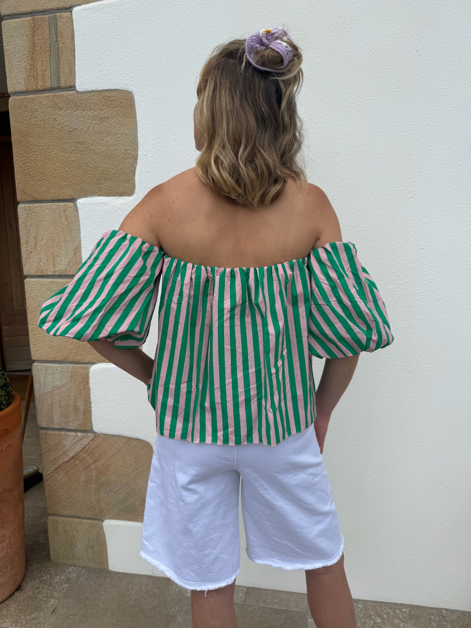 Top ALMA rayé vert