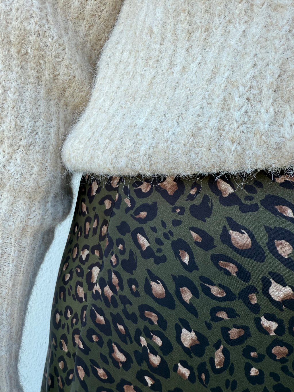 Jupe LAURENT léopard kaki