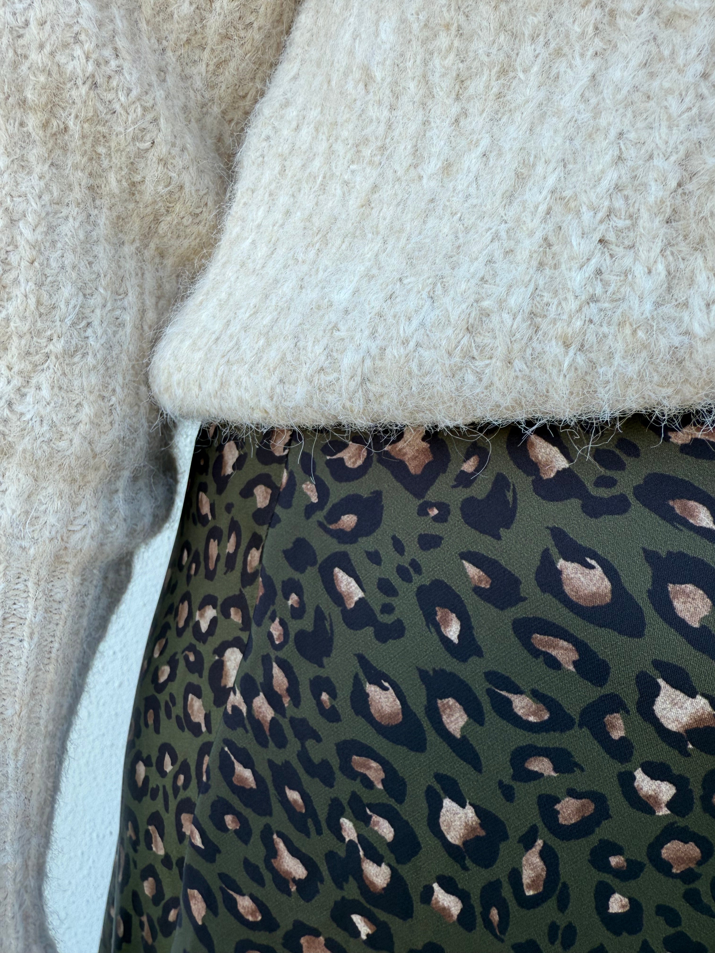 Jupe LAURENT léopard kaki