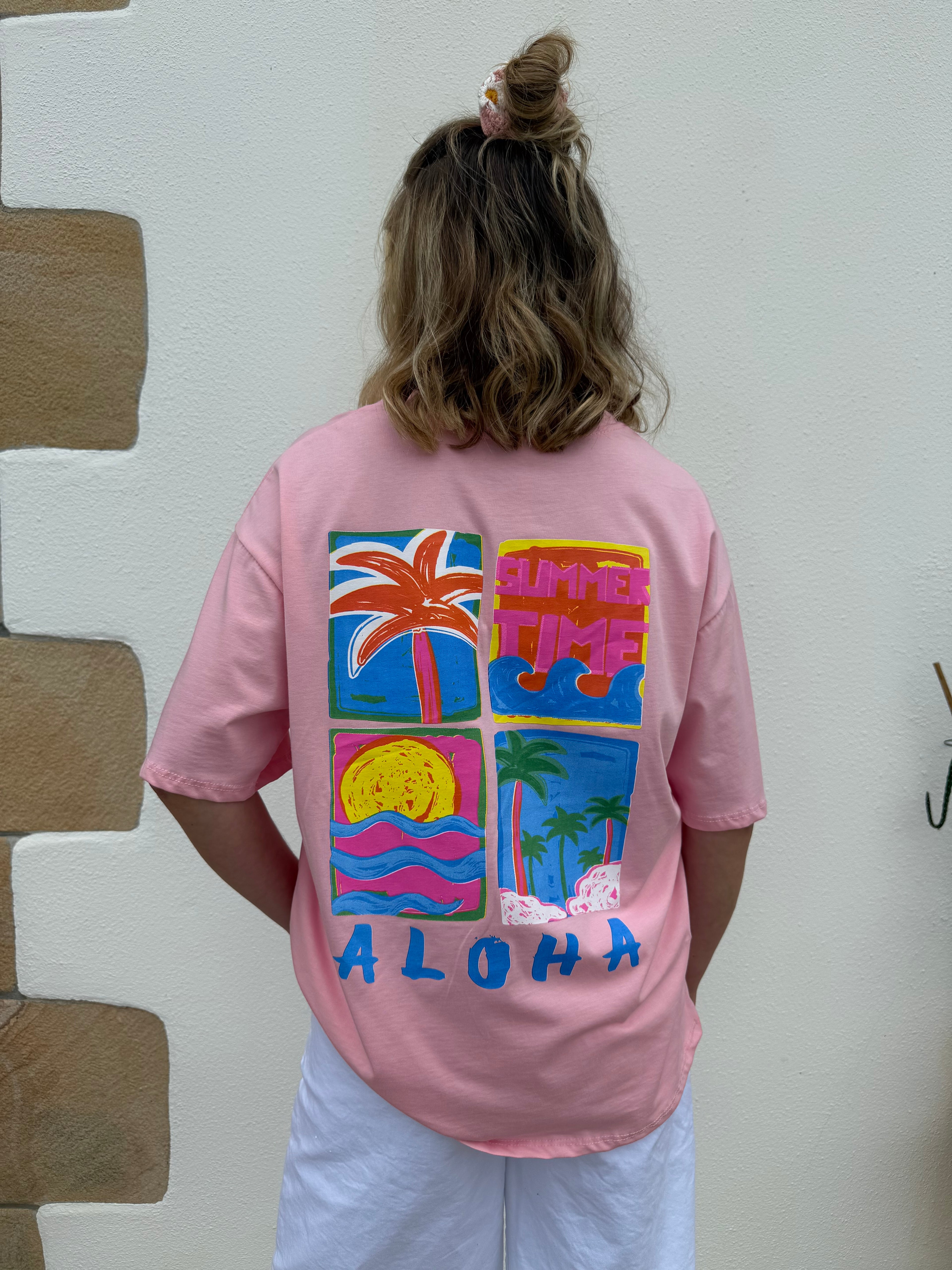 T-shirt ALOHA rose