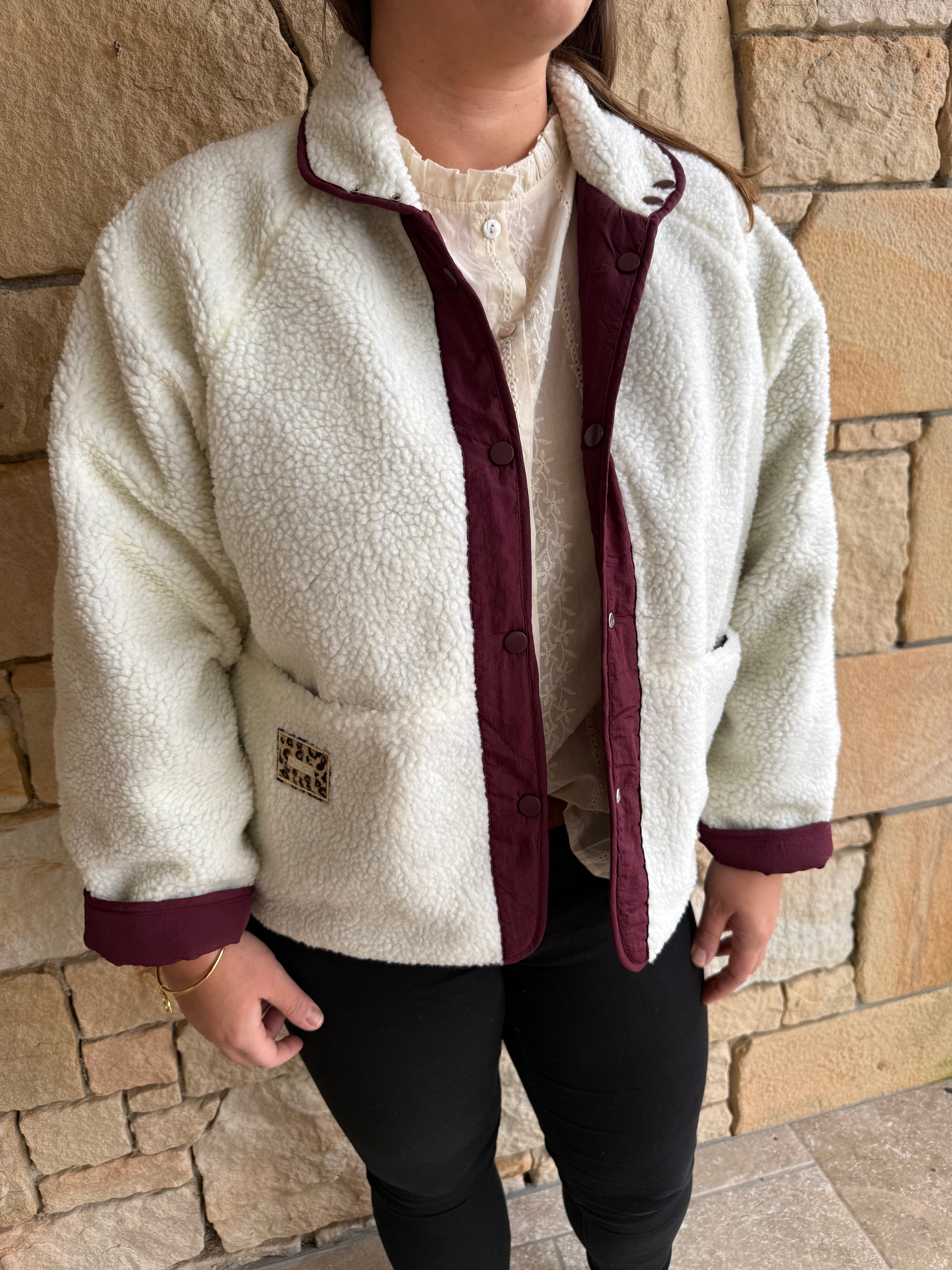 Polaire HÉLÈNE bordeaux