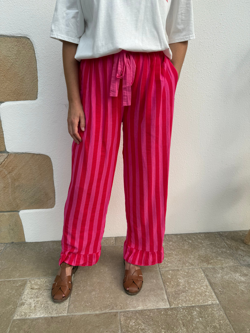 Pantalon UNAI rose/rouge