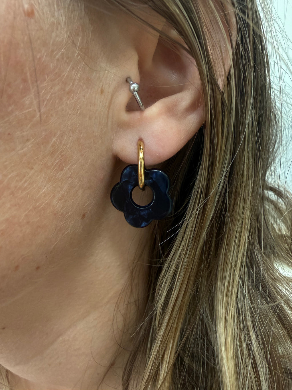 Boucles d’oreilles EMILIE bleues nuit