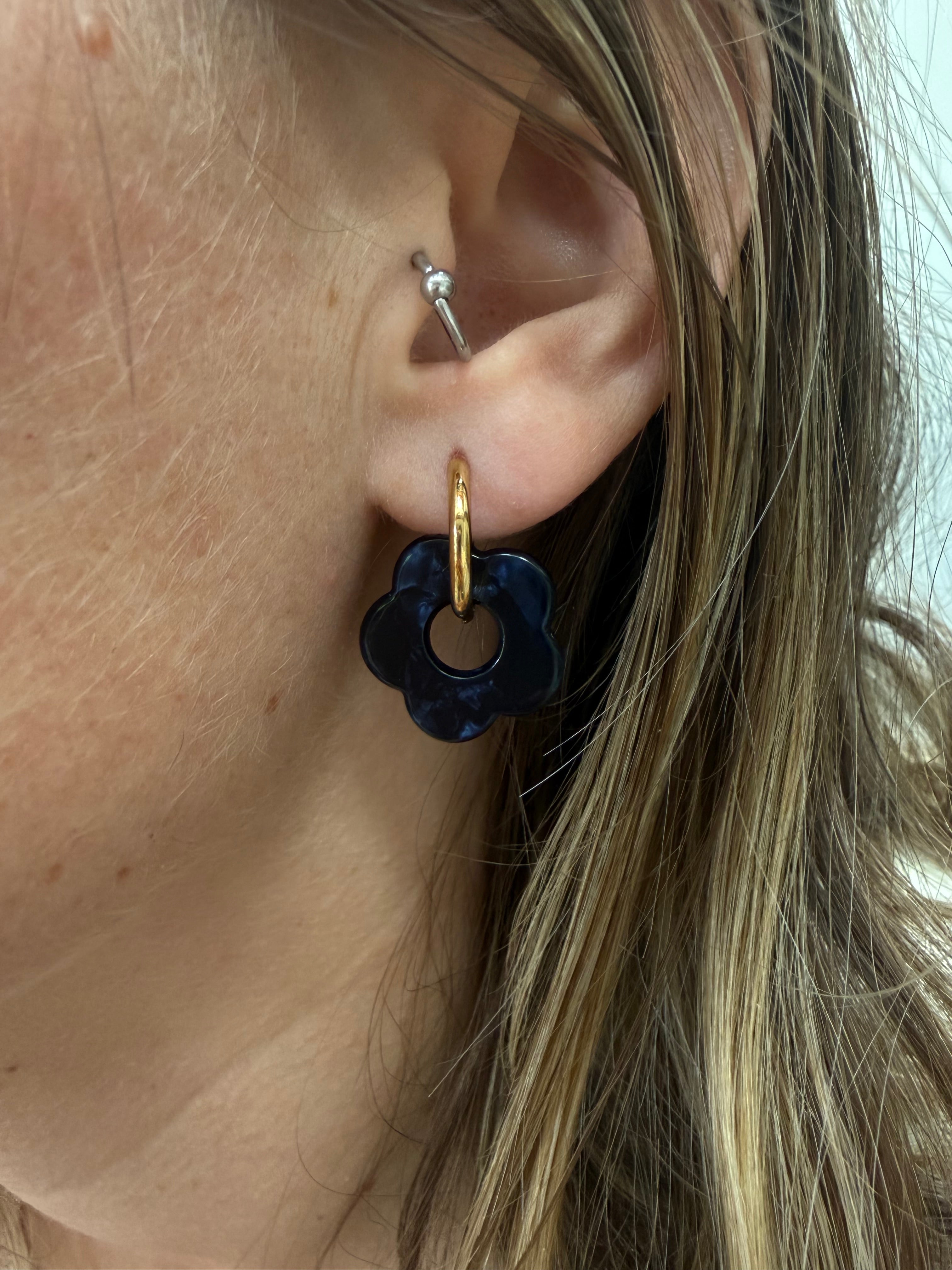 Boucles d’oreilles EMILIE bleues nuit