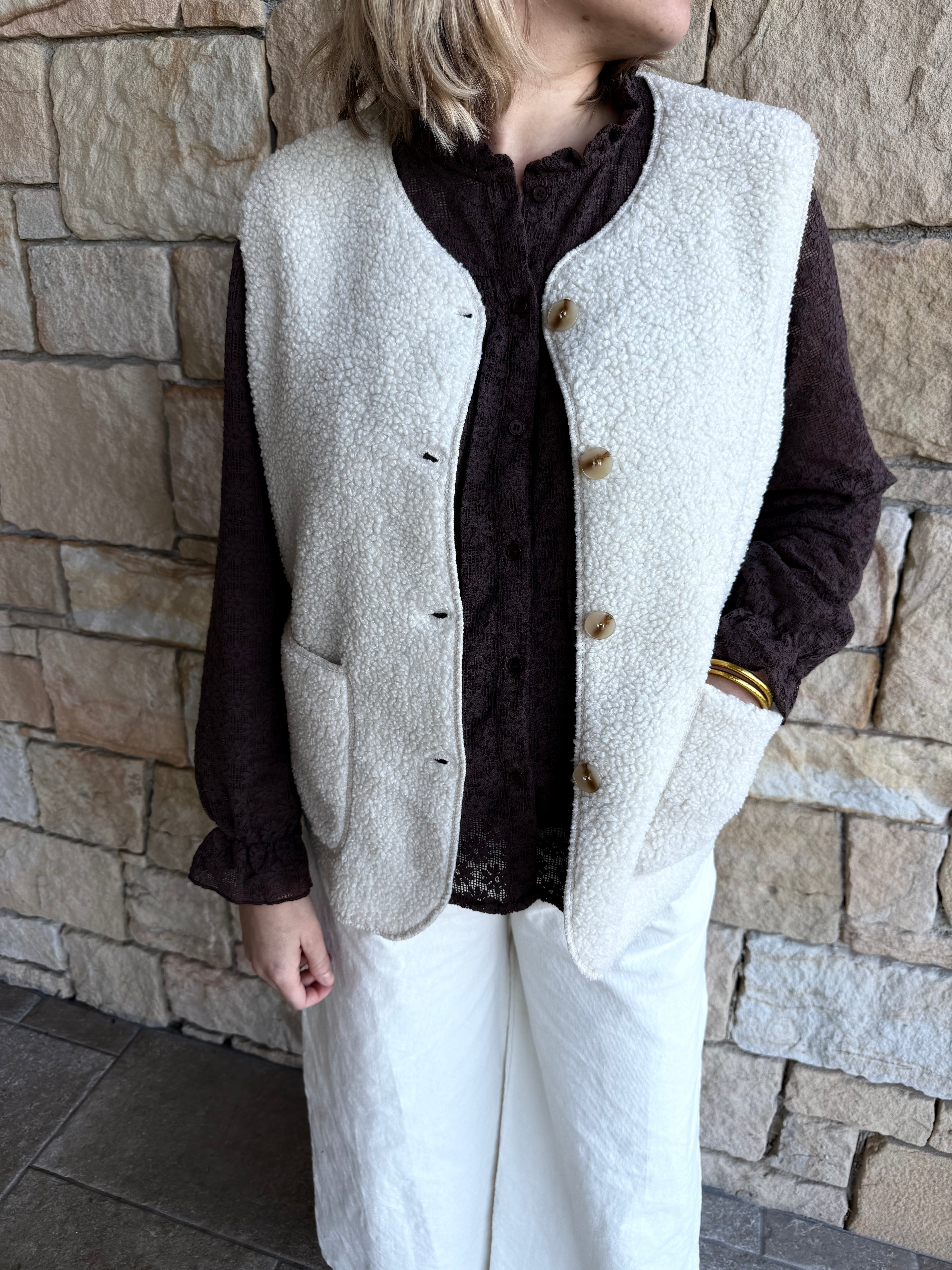 Gilet sans manches BEN écru