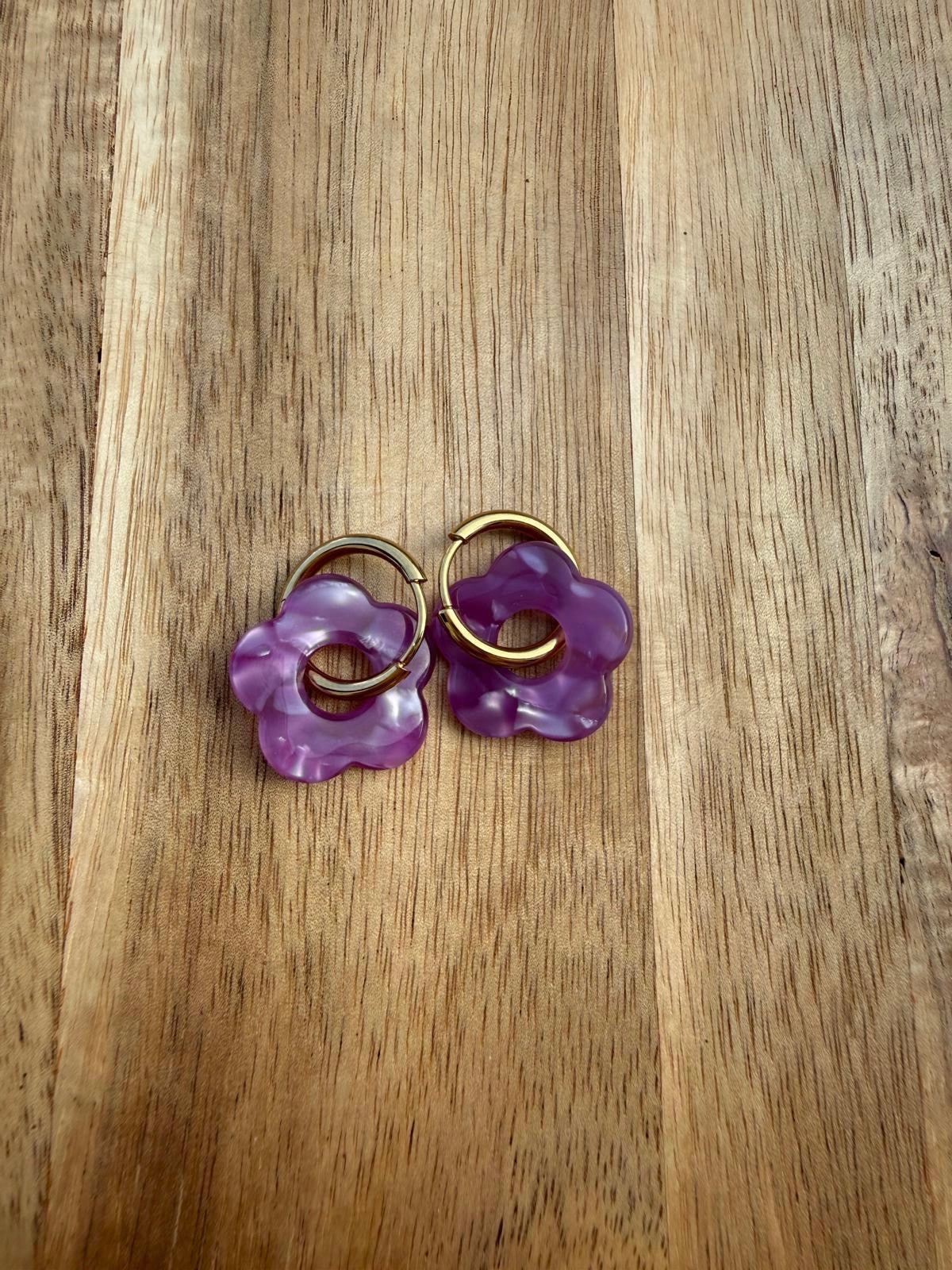 Boucles d’oreilles EMILIE violettes