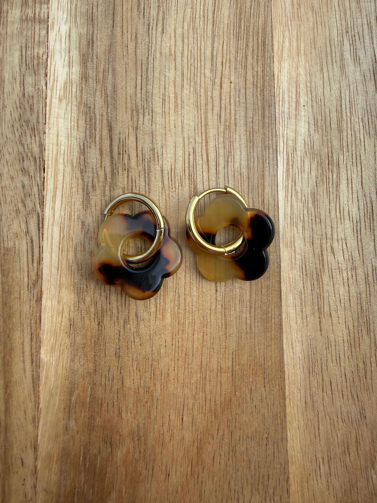 Boucles d’oreilles EMILIE brunes