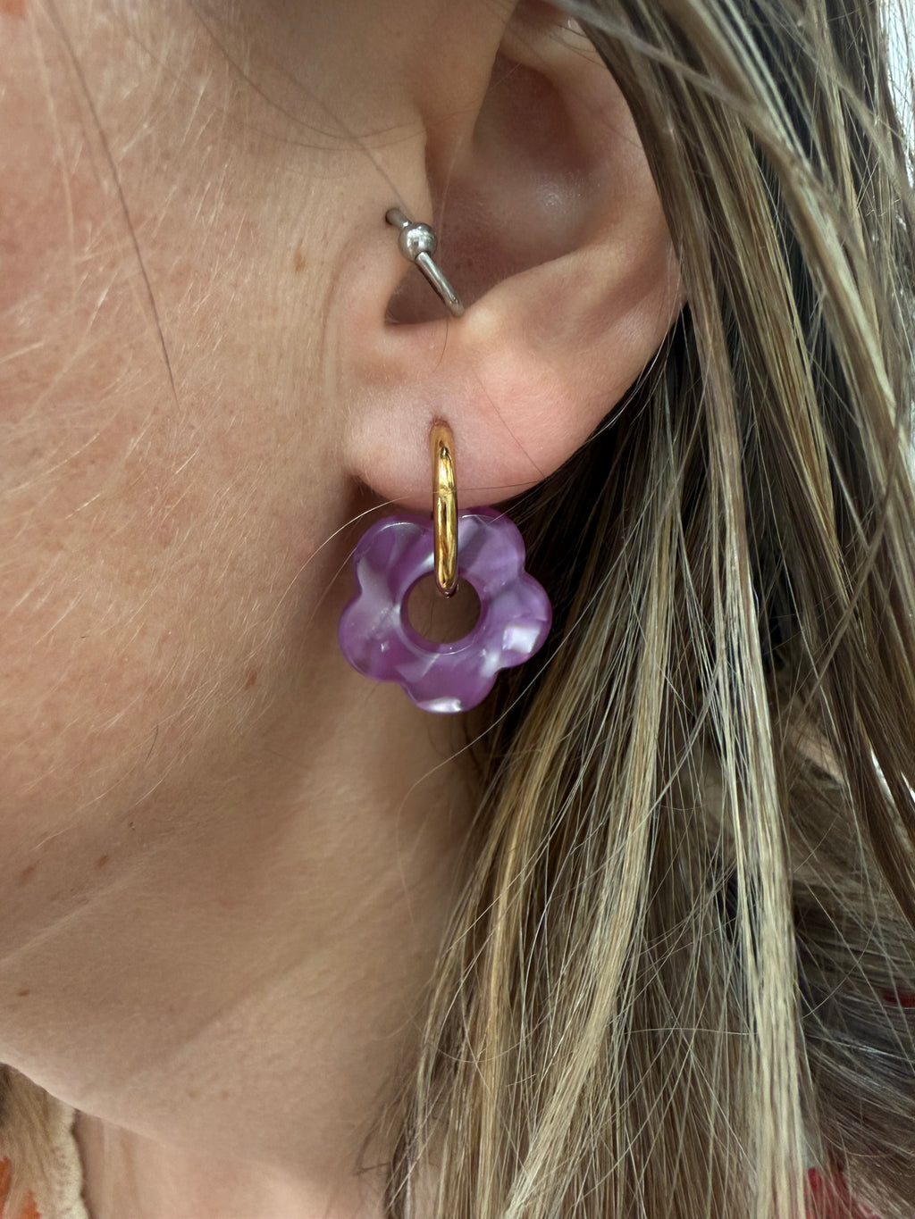 Boucles d’oreilles EMILIE violettes