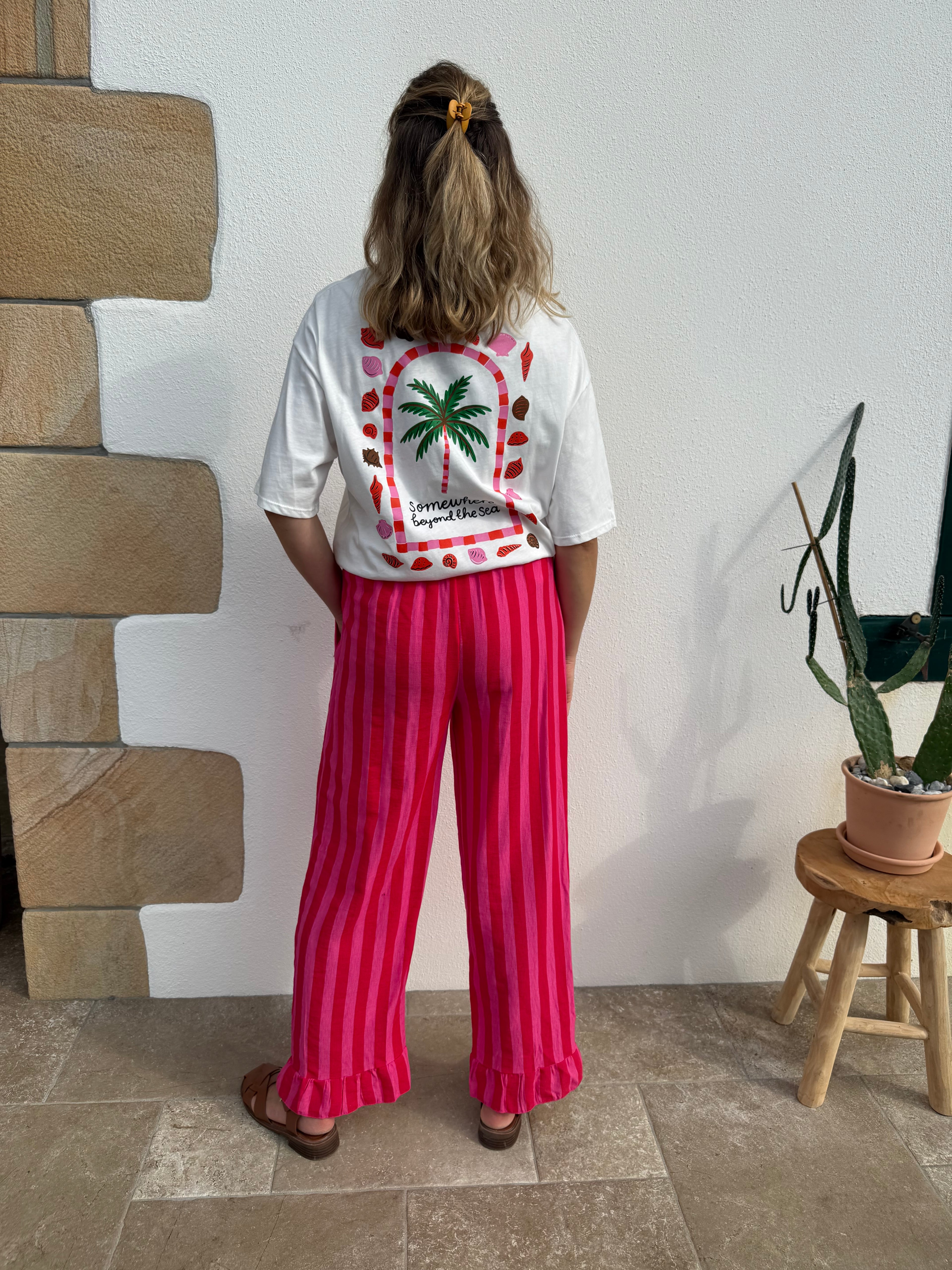 Pantalon UNAI rose/rouge
