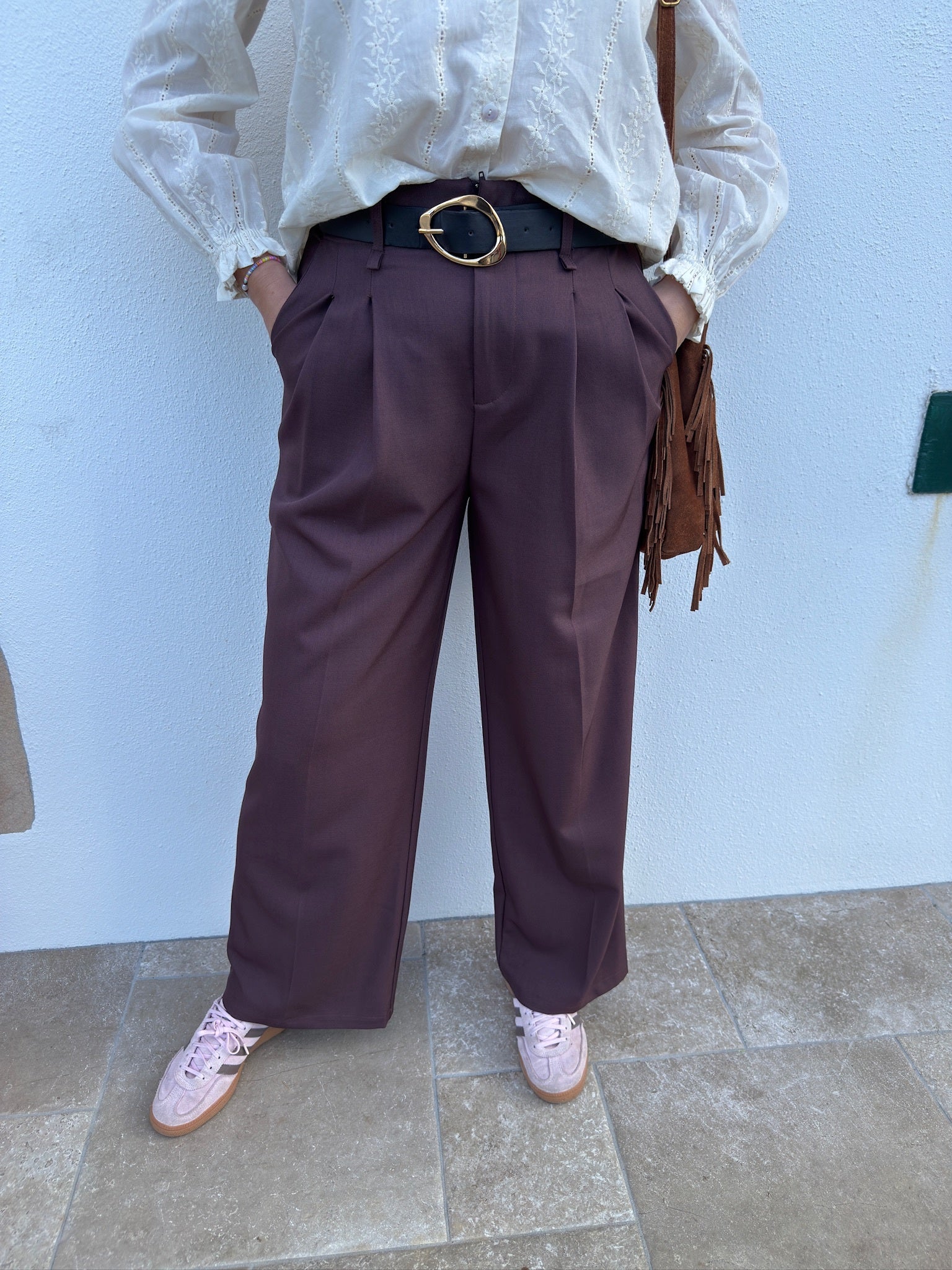 Pantalon tailleur OLIVIA - Café
