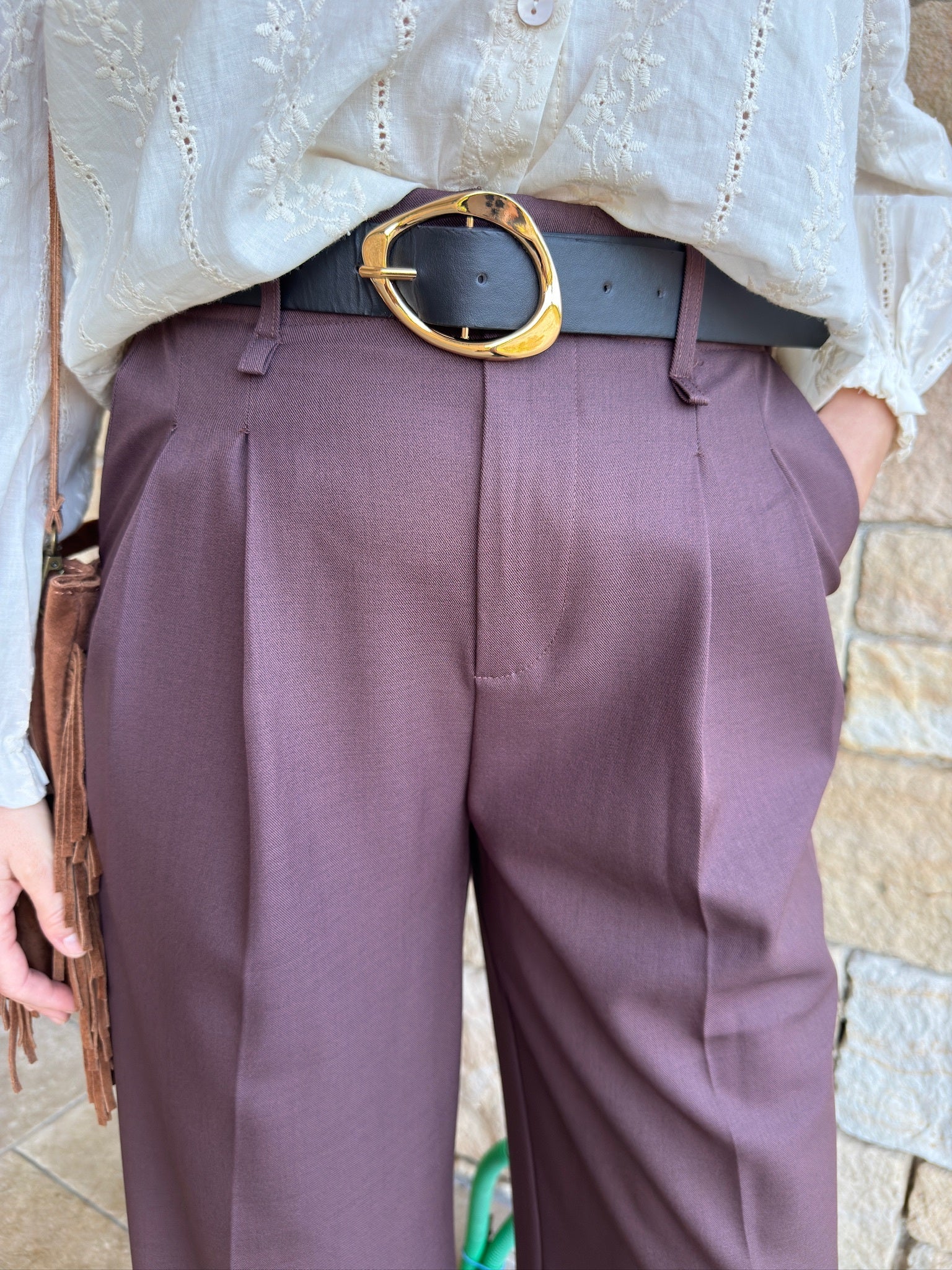 Pantalon tailleur OLIVIA - Café