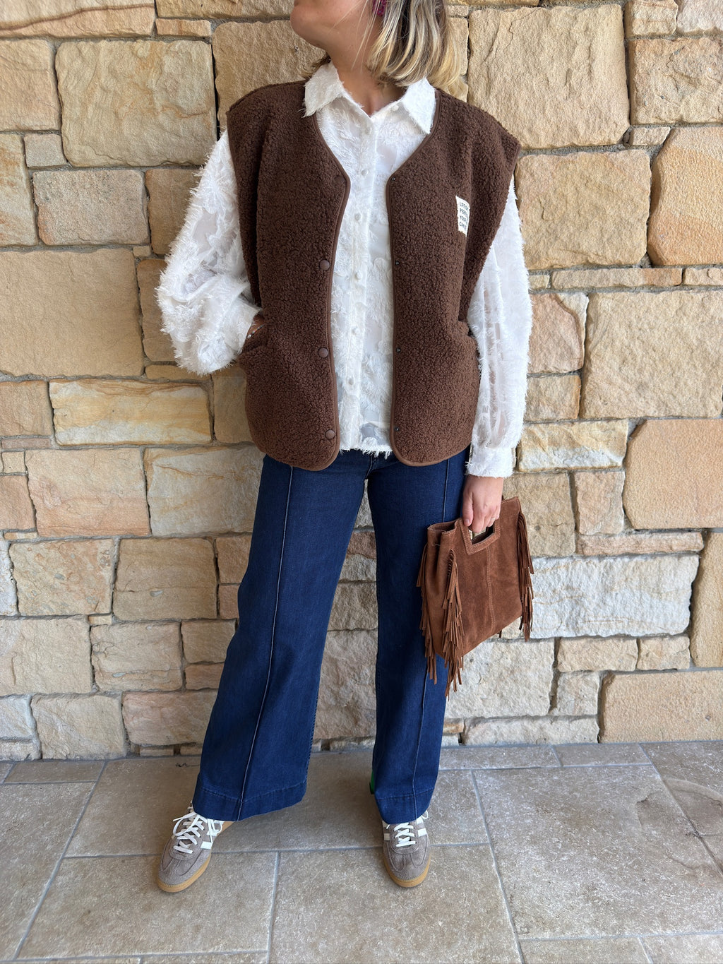 Gilet sans manches MARC - Marron chocolat