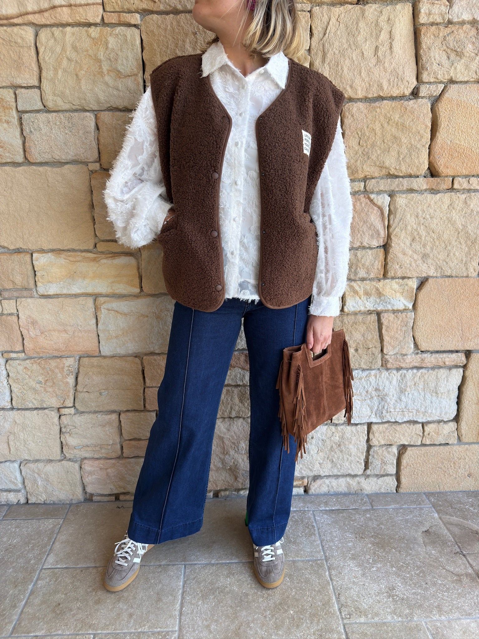 Gilet sans manches MARC - Marron chocolat