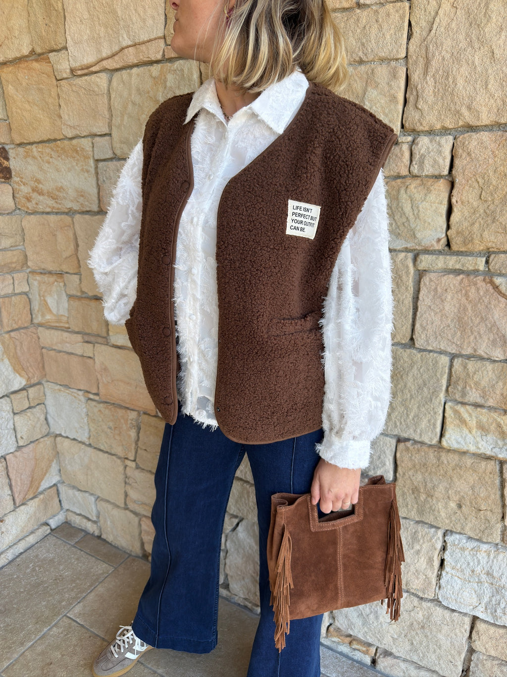 Gilet sans manches MARC - Marron chocolat