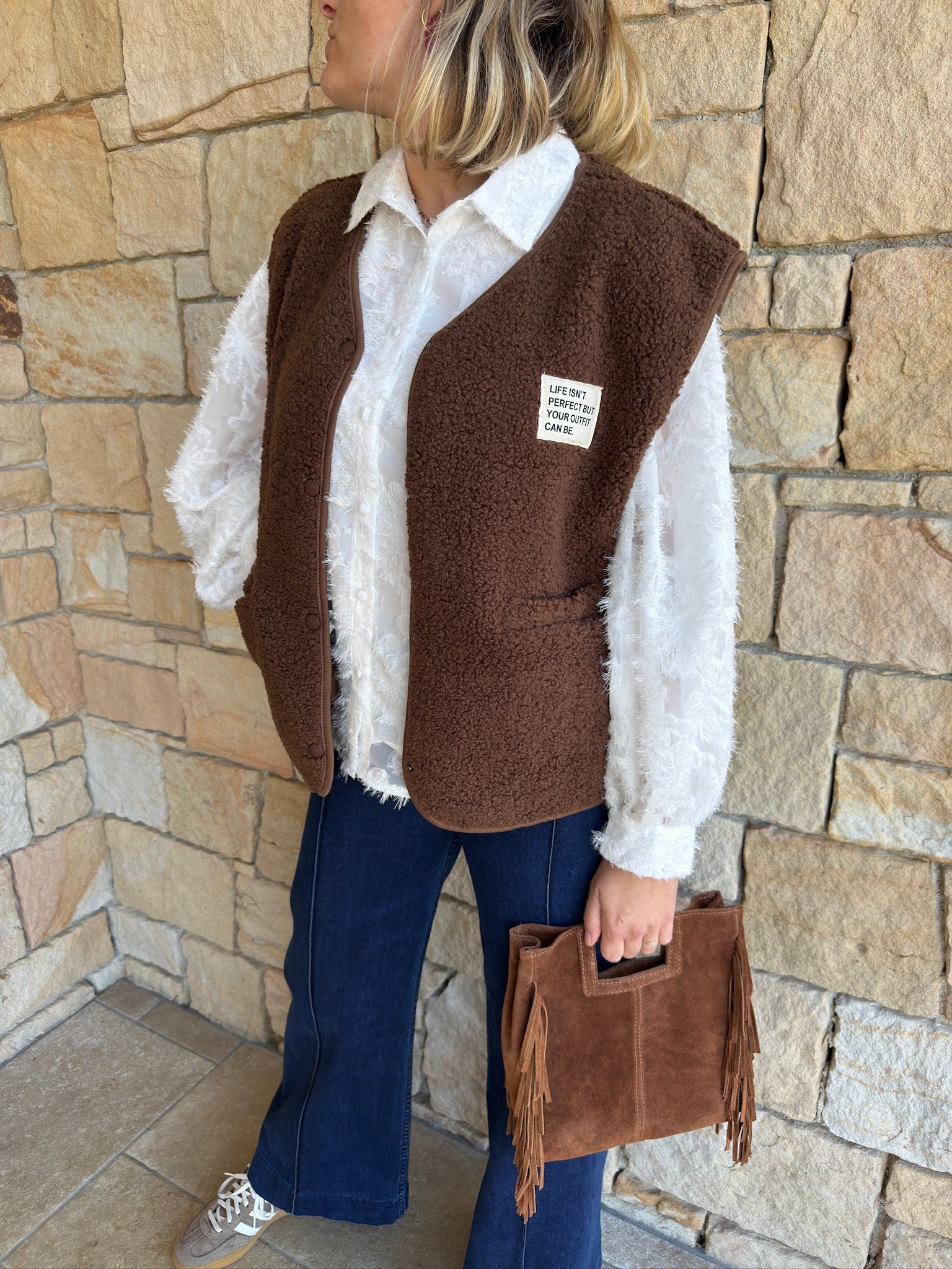 Gilet sans manches MARC - Marron chocolat